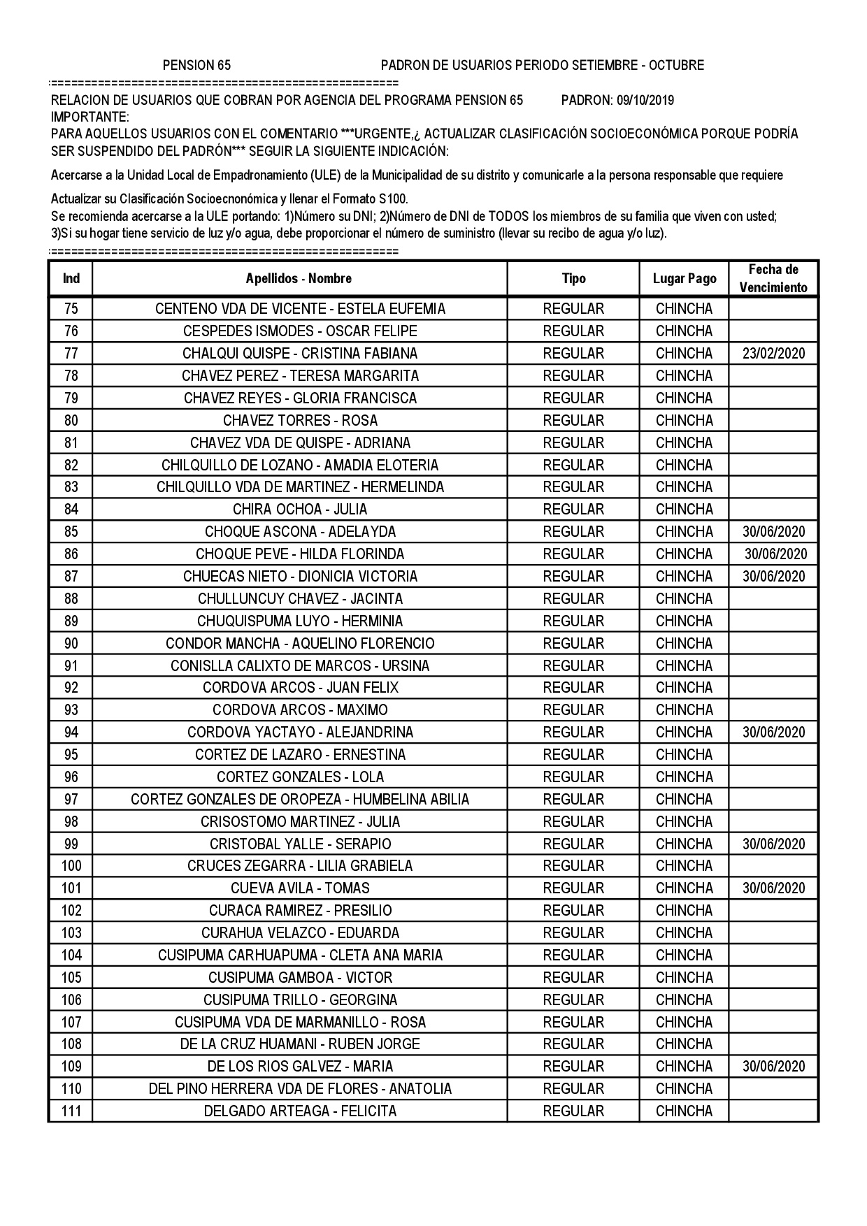 Padrón Pensión 65 - página 3