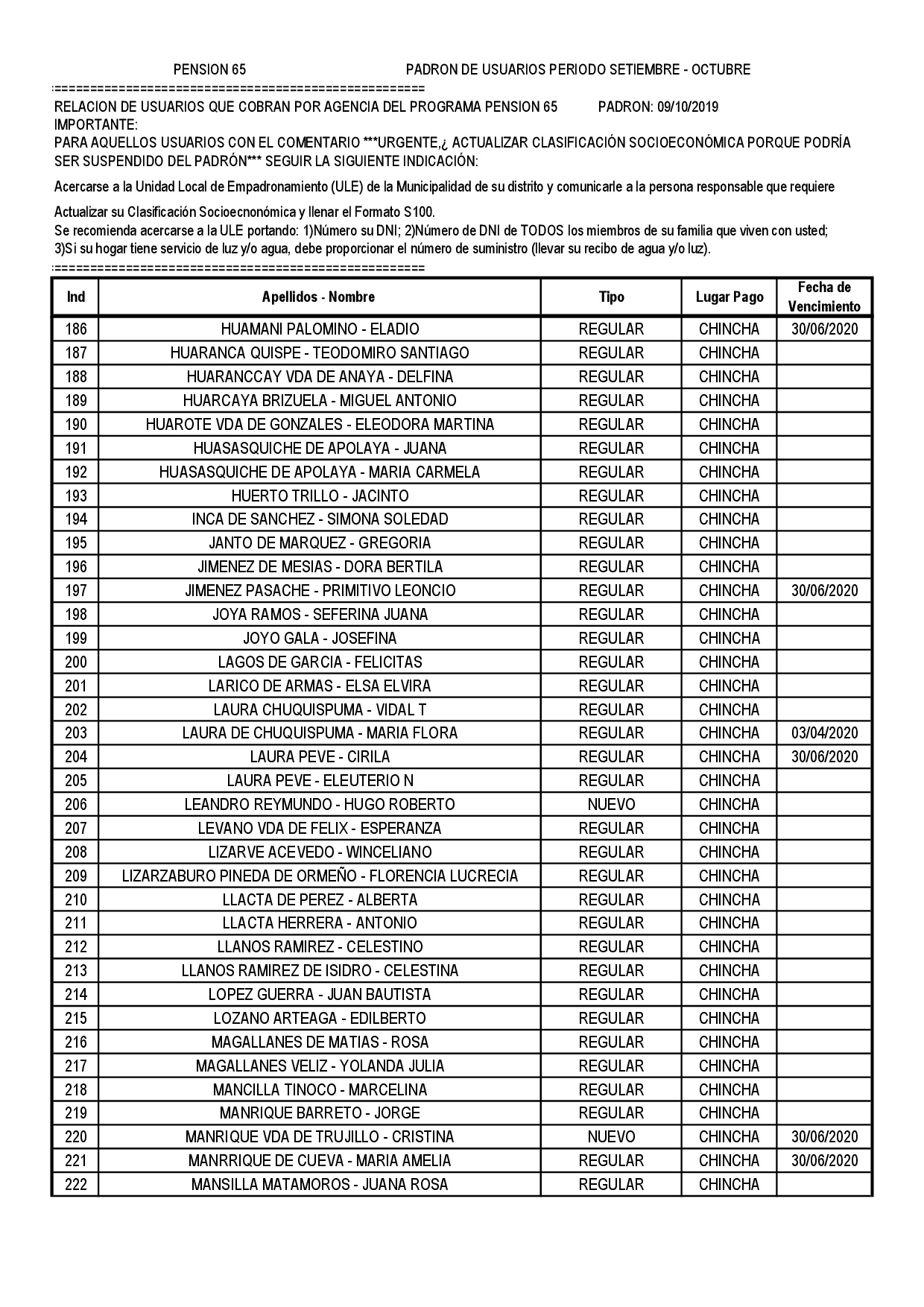Padrón Pensión 65 - página 6