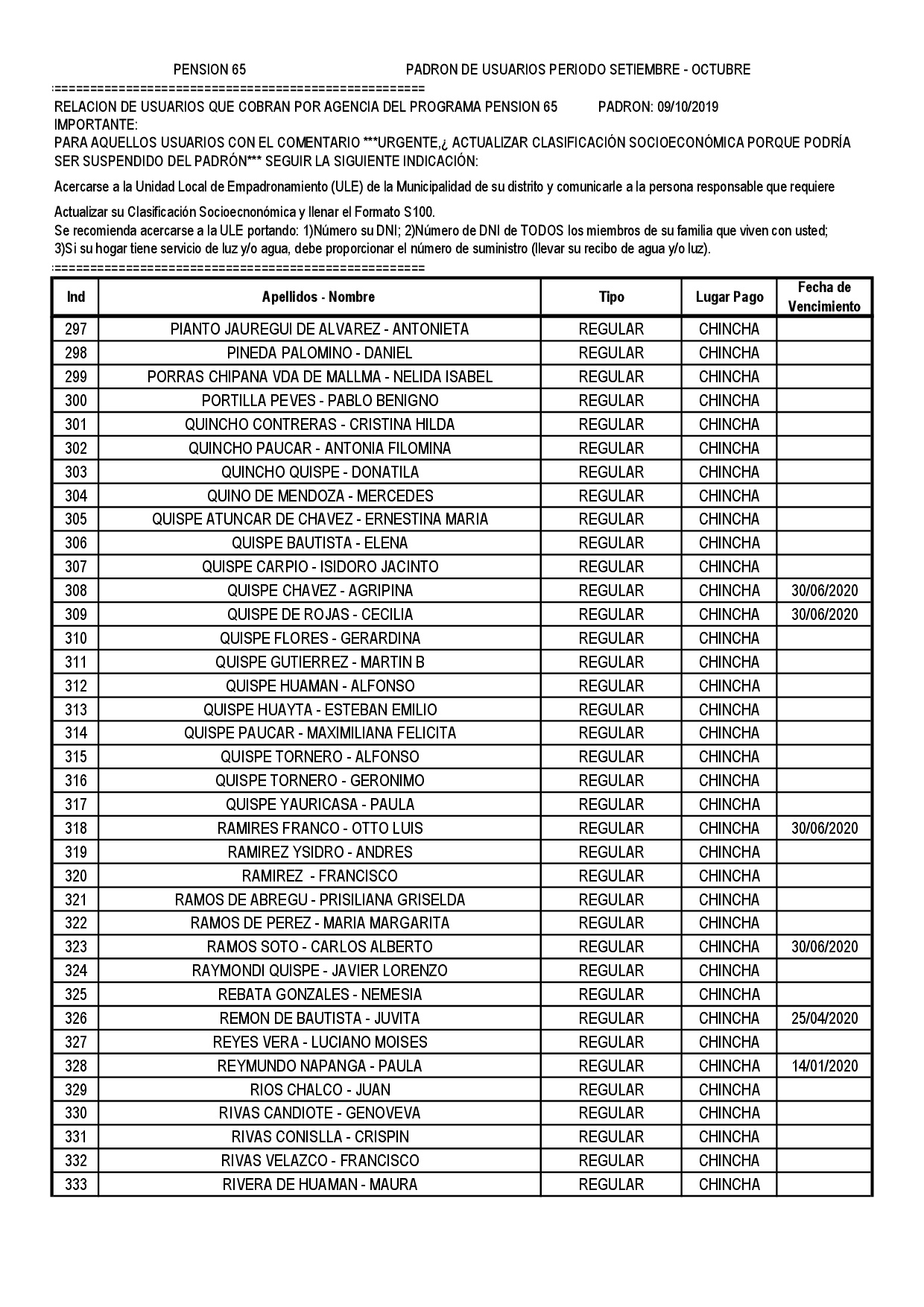 Padrón Pensión 65 - página 9