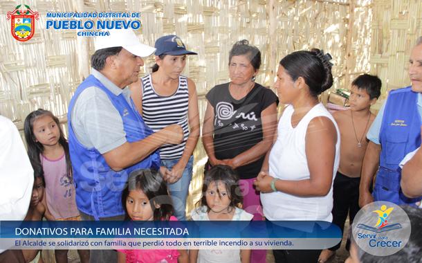 ENTREGA DE DONATIVOS A FAMILIA DE CASA INCENDIADA